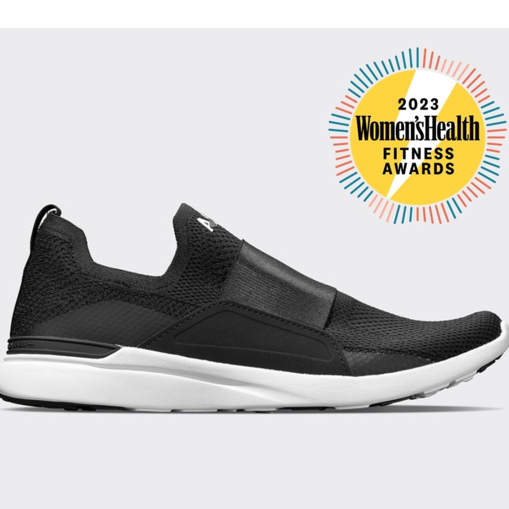 APL women techbloom 6US Black and White Slip-On Sneakers